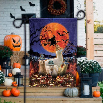 Joycorners Happy Halloween Night Alpaca 3D Printed Flag