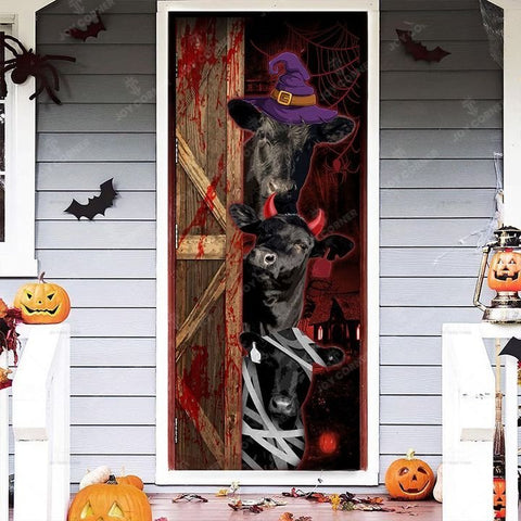 Joycorners Happy Halloween Freaky Black Angus Door Cover