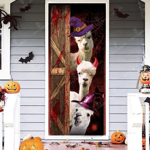 Joycorners Happy Halloween Freaky Alpaca Door Cover