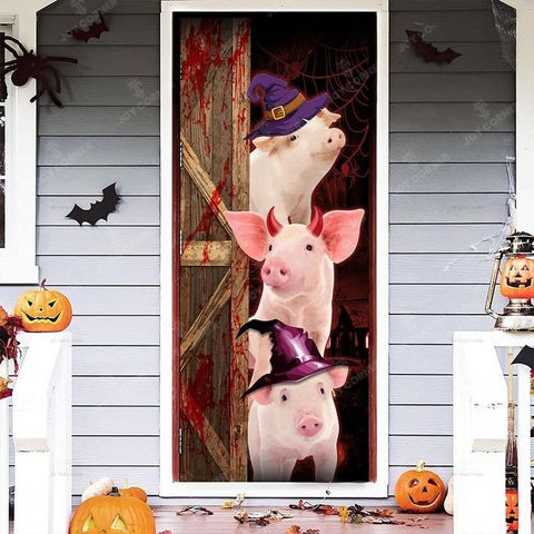 Joycorners Happy Halloween Freaky Pigs Door Cover