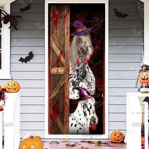 Joycorners Happy Halloween Freaky Appaloosa Horse Door Cover
