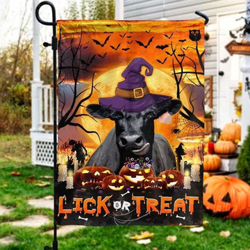 Joycorners Happy Halloween Black Angus Lick Or Treat 3D Printed Flag