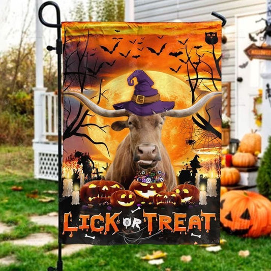 Joycorners Happy Halloween TX Longhorn Lick Or Treat 3D Printed Flag