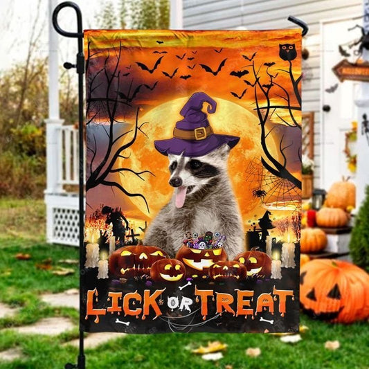 Joycorners Happy Halloween Raccoon Lick Or Treat 3D Printed Flag