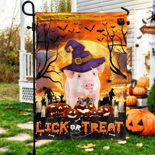 Joycorners Happy Halloween Pig Lick Or Treat 3D Printed Flag