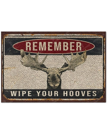 Joycorners Moose Wipe Your Hooves All Over Printed 3D Doormat