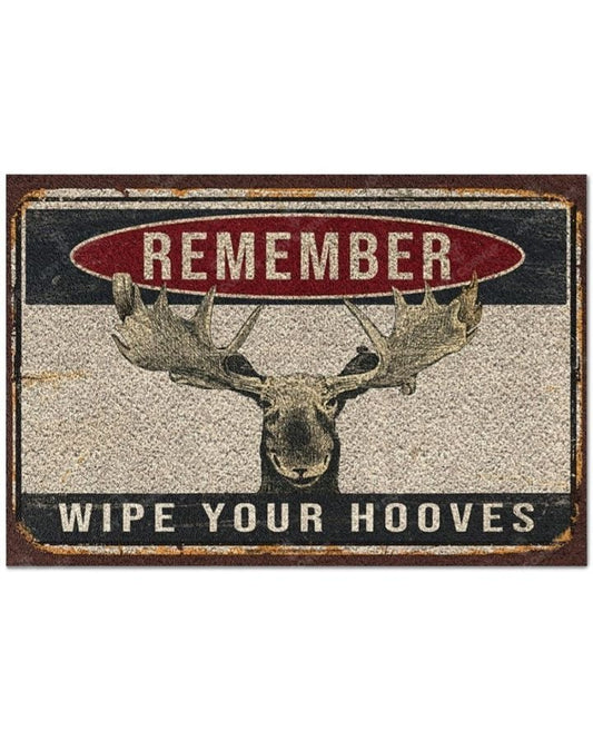 Joycorners Moose Wipe Your Hooves All Over Printed 3D Doormat