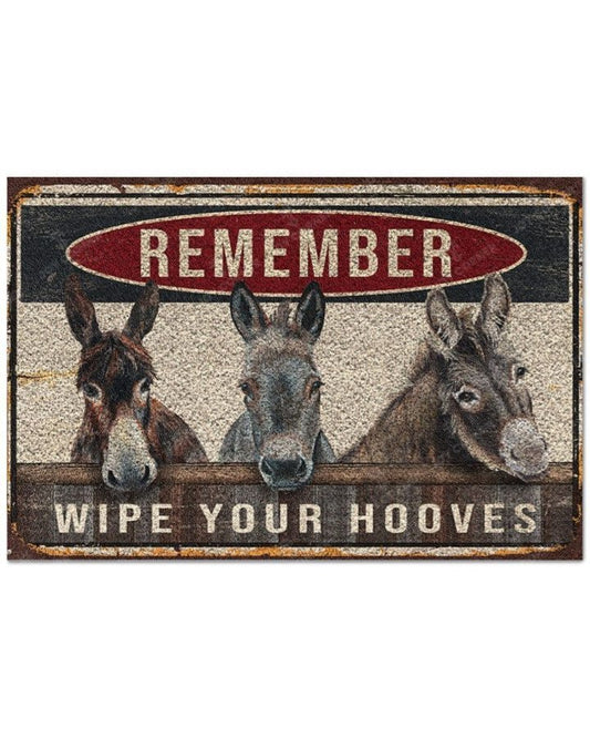 Joycorners Donkey Wipe Your Hooves All Over Printed 3D Doormat