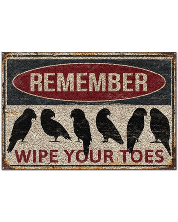 Joycorners Parrot Remember Wipe Your Toes All Over Printed 3D Doormat
