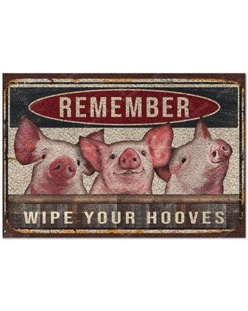 Joycorners Pig Wipe Your Hooves All Over Printed 3D Doormat