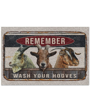 Joycorners Goat Wash Your Hooves All Over Printed 3D Doormat