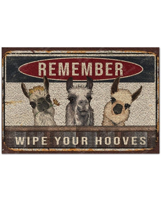 Joycorners Llama Wipe Your Hooves All Over Printed 3D Doormat