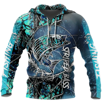 Joycorners STRIPED BASS Fishing 3D Hoodie