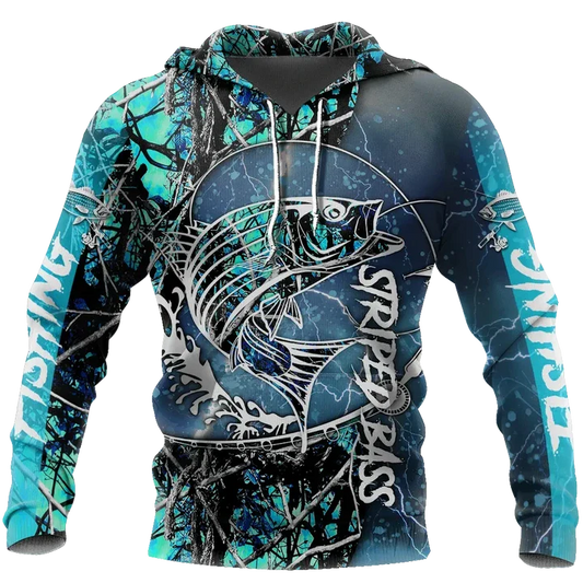 Joycorners STRIPED BASS Fishing 3D Hoodie