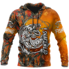 Joycorners SNAKEHEAD ORANGE CAMO Fishing 3D Hoodie