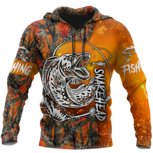 Joycorners SNAKEHEAD ORANGE CAMO Fishing 3D Hoodie