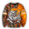 Joycorners SNAKEHEAD ORANGE CAMO Fishing 3D Hoodie