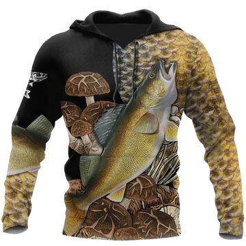 Joycorners WALLEYE Fishing 3D Hoodie