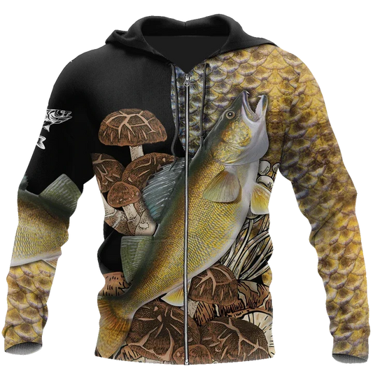 Joycorners WALLEYE Fishing 3D Hoodie