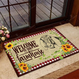 Joycorners Welcome to Our Farm House Nubian Goat Drawing All Over Printed 3D Doormat