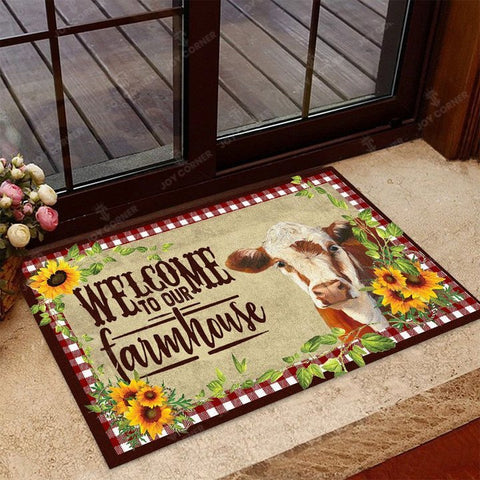 Joycorners Welcome to Our Farm House Hereford All Over Printed 3D Doormat