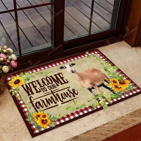 Joycorners Welcome to Our Farm House Sheep All Over Printed 3D Doormat