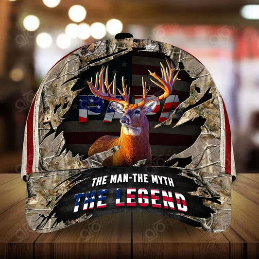 Joycorners Pride Loralle PAPA Hunting Personalized Hats 3D Multicolored