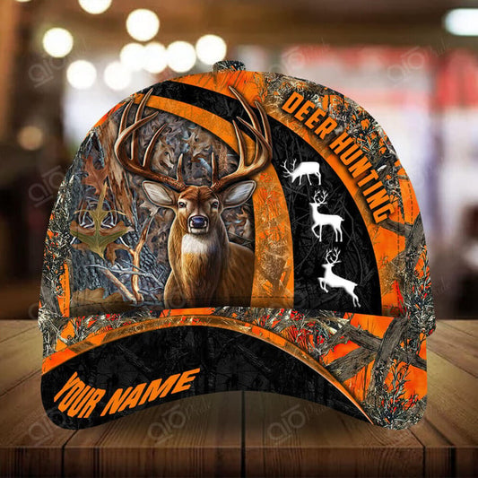 Joycorners Awesome Deer Hunting Personalized Hats 3D Multicolored