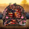 Joycorners Best Cracked Flag Deer Hunting Personalized Hats 3D Multicolored