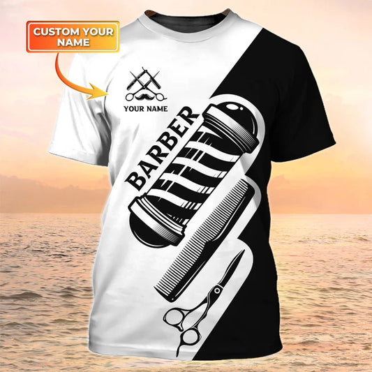 Barber Tools Personalized Name 3D Shirt