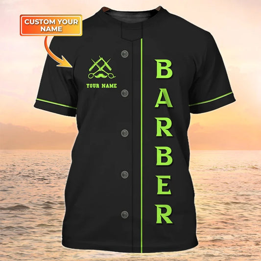 Barber Tools Personalized Name 3D Shirt