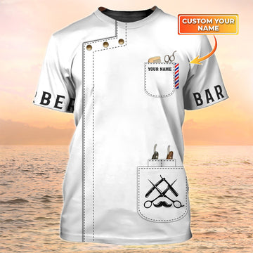 Barber Tools Personalized Name 3D Shirt