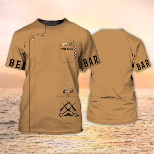 Barber Tools Personalized Name 3D Shirt