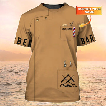 Barber Tools Personalized Name 3D Shirt