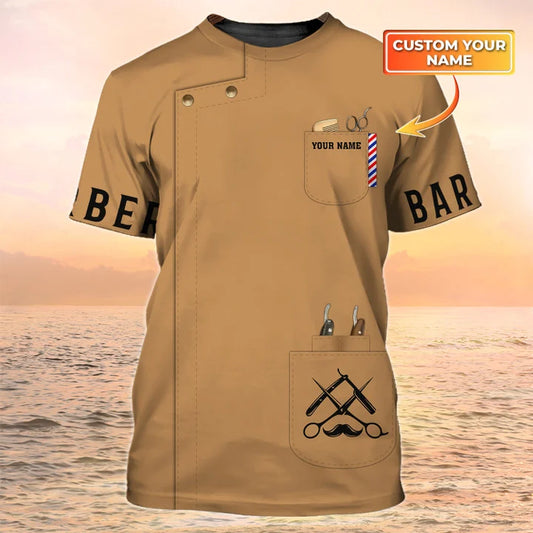 Barber Tools Personalized Name 3D Shirt