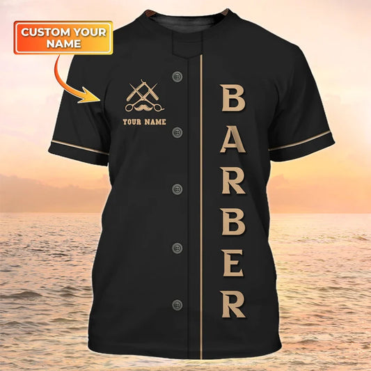 Barber Tools Personalized Name 3D Shirt