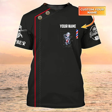 Barber Shop Personalized Name 3D Shirt