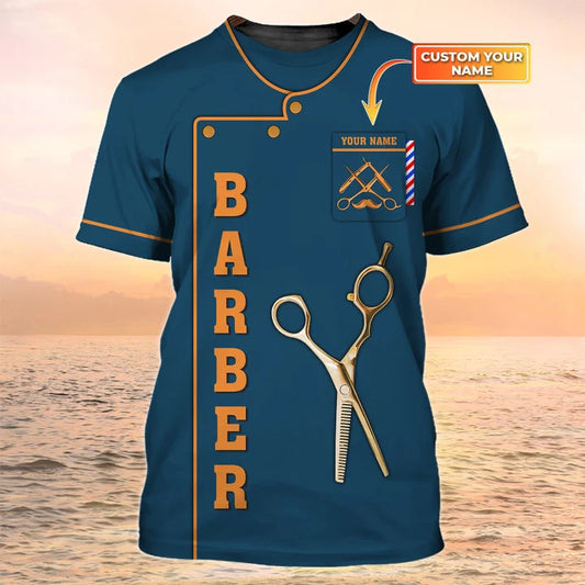 Barber Tools Personalized Name 3D Shirt