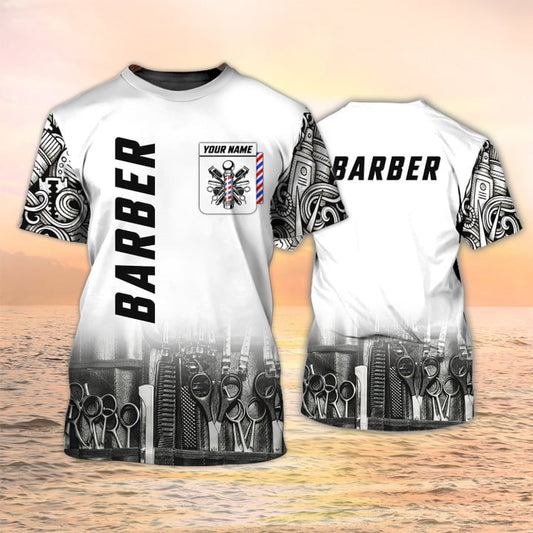 Barber Tools Personalized Name 3D Shirt