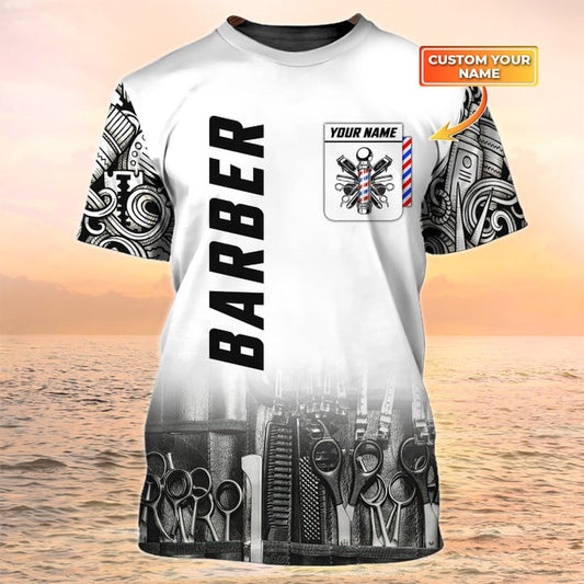 Barber Tools Personalized Name 3D Shirt