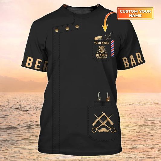 Barber Tools Personalized Name 3D Shirt