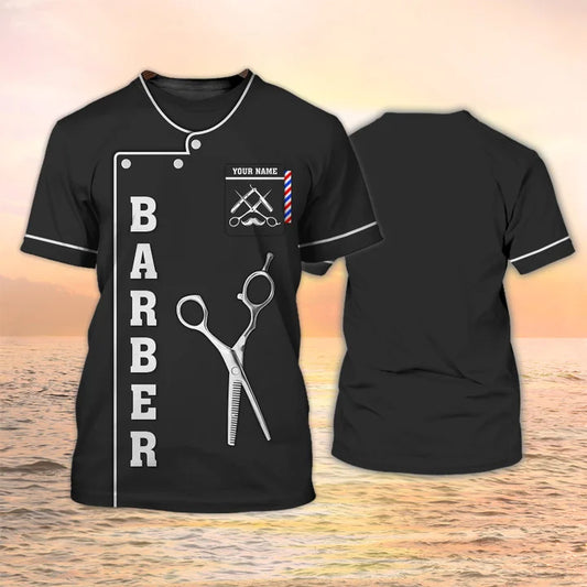 Barber Tools Personalized Name 3D Shirt