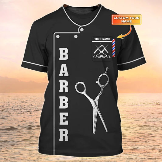 Barber Tools Personalized Name 3D Shirt