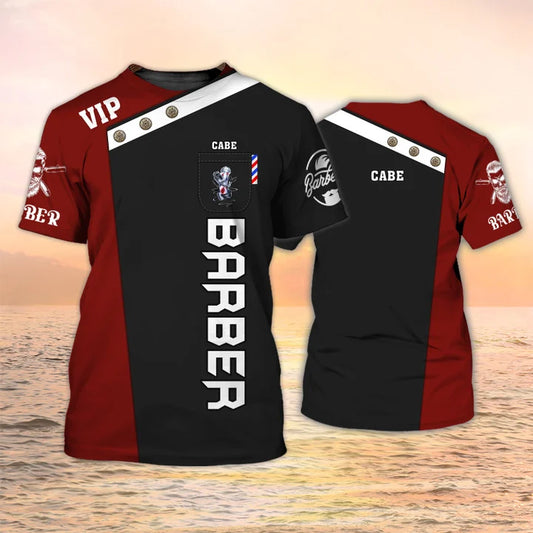 Barber Vip Personalized Name 3D Shirt