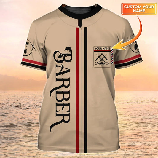 Barber Tools Personalized Name 3D Shirt