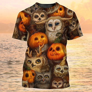 Joycorners Owl Halloween 3D Tshirt
