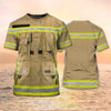 Maxcorners Firefighter Custom T shirt Firefighter Uniform 3D Print Shirt, Apparel Shirt for Firefighter LM1911