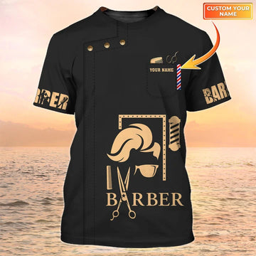 Barber Shop Personalized Name 3D Shirt