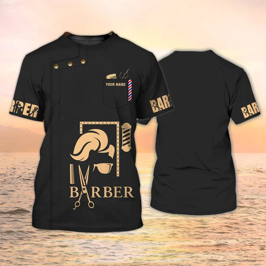 Barber Shop Personalized Name 3D Shirt