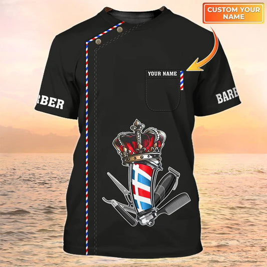 Barber Tools Personalized Name 3D Shirt